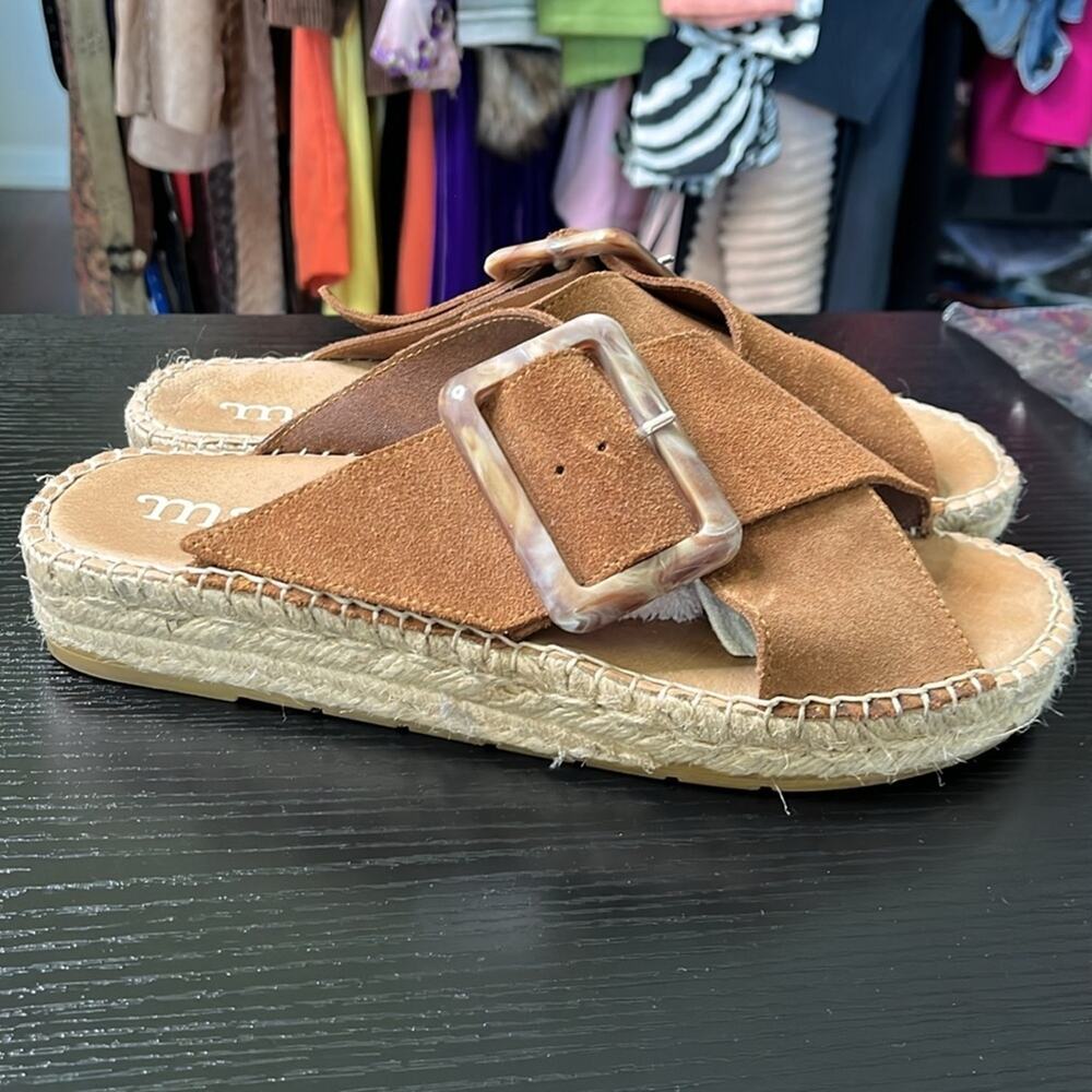 Macarena Brown Suede Slide Sandals - Picture 3 of 9